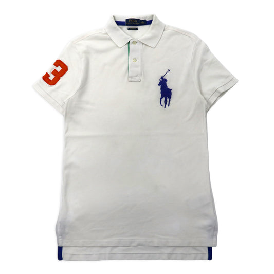 日本然リトテ-古着オンライン-POLO RALPH LAUREN ビッグポニー ポロシャツ 170 ホワイト コットン CUSTOM FIT-POLO RALPH LAUREN Big Pony Polo Shirt 170 White Cotton Custom Fit