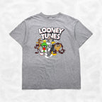 LOONEY TUNES ルーニーチューンズ Tシャツ L グレー  キャラクター プリント DELTA ボディ  PRO WEIGHT