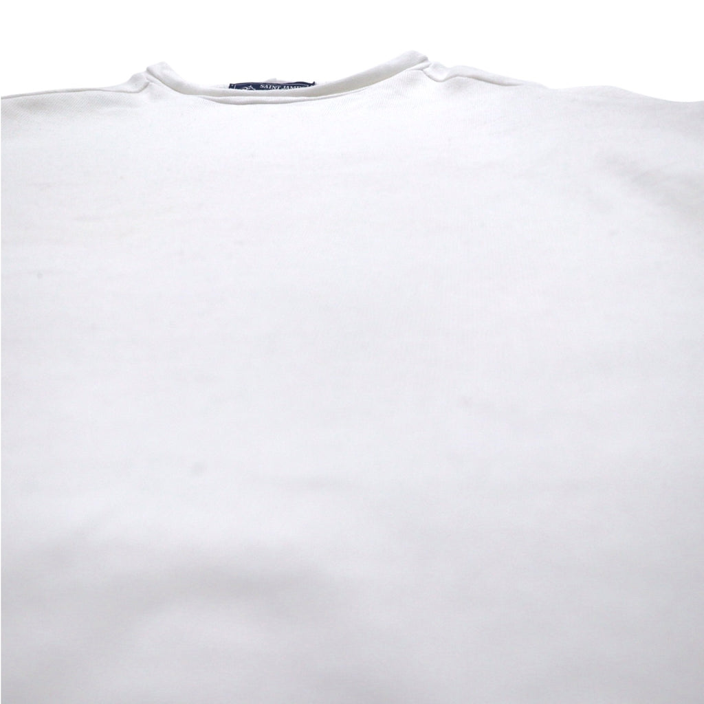 SAINT JAMES French Boat Neck Basque Shirt, Medium, White, Cotton