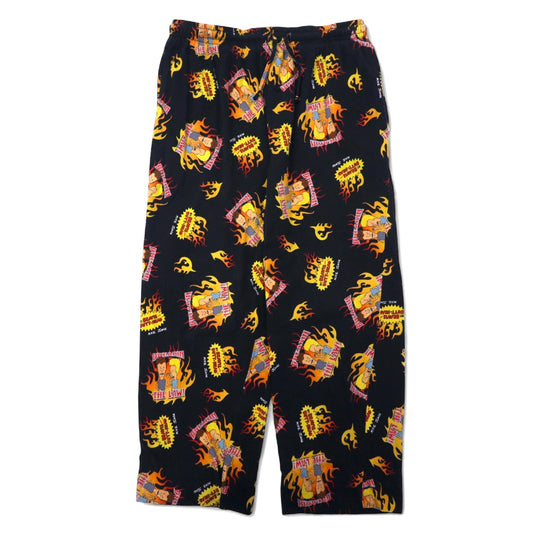 日本然リトテ-古着オンライン-BEAVIS and BUTT-HEAD キャラクター イージーパンツ M ブラック コットン 総柄 MTV-BEAVIS and BUTT-HEAD Character Easy Pants M Black Cotton patterned MTV