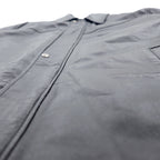 RETREAT Leather Car Coat Thinsulate INSULATION Padded Jacket L Black Leather Removable Liner