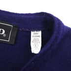 LACOSTE 70年代 ニット カーディガン L ネイビー アクリル IZOD 糸巻タグ ワンポイントロゴ