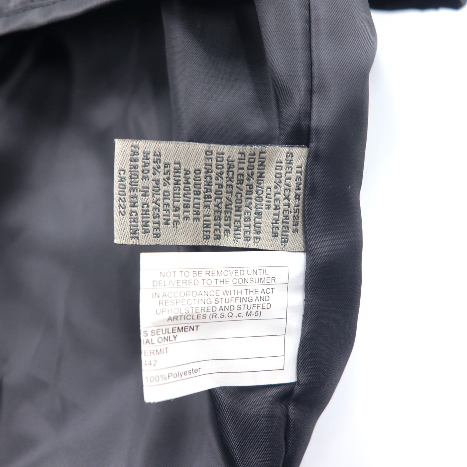 RETREAT Leather Car Coat Thinsulate INSULATION Padded Jacket L Black Leather Removable Liner