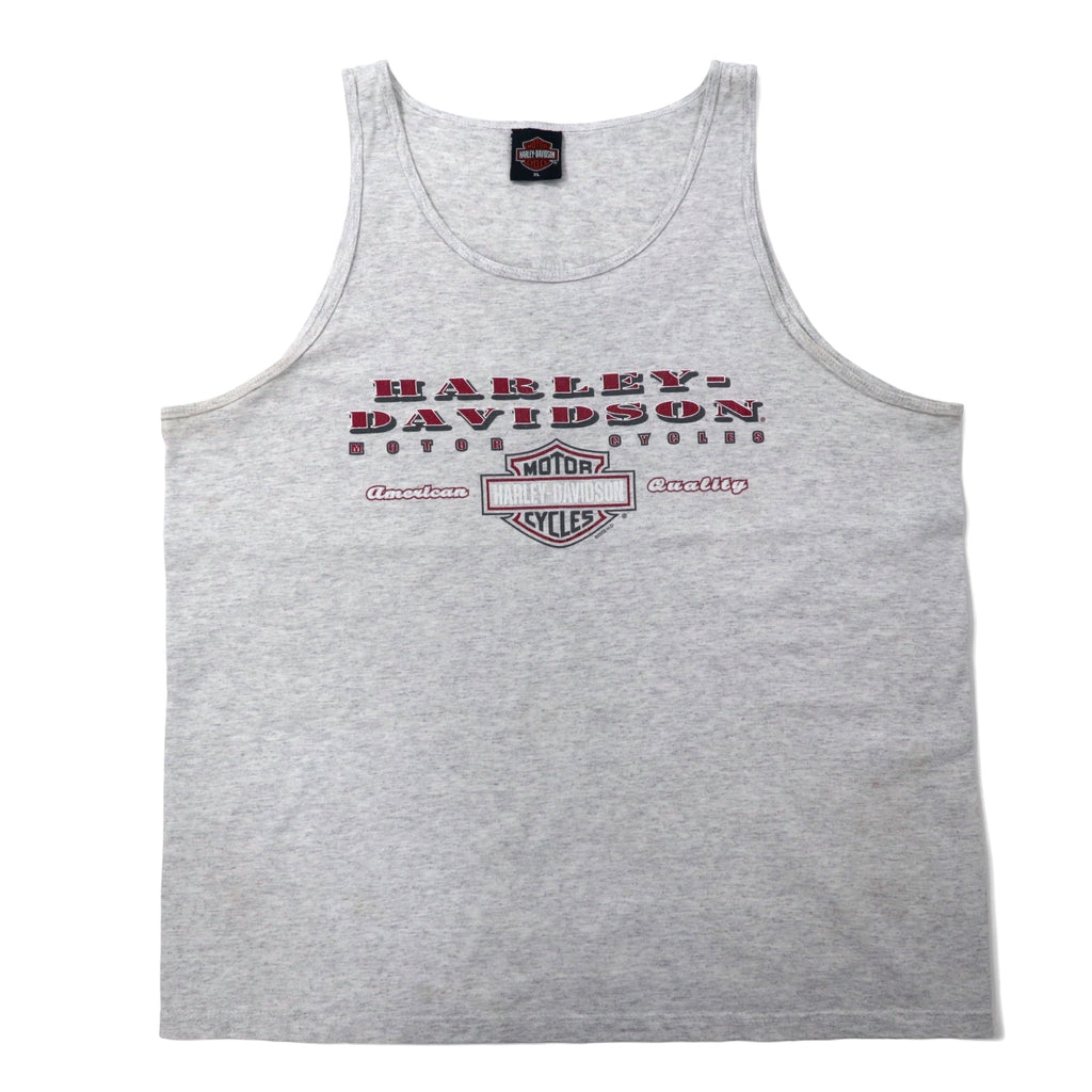 日本然リトテ-古着オンライン-HARLEY DAVIDSON 00年代 ロゴプリント タンクトップ XL グレー コットン CALDWELL ID-HARLEY DAVIDSON 00's Logo Print Tank Top XL Gray Cotton CALDWELL ID