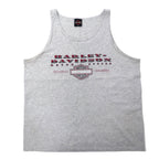 日本然リトテ-古着オンライン-HARLEY DAVIDSON 00年代 ロゴプリント タンクトップ XL グレー コットン CALDWELL ID-HARLEY DAVIDSON 00's Logo Print Tank Top XL Gray Cotton CALDWELL ID