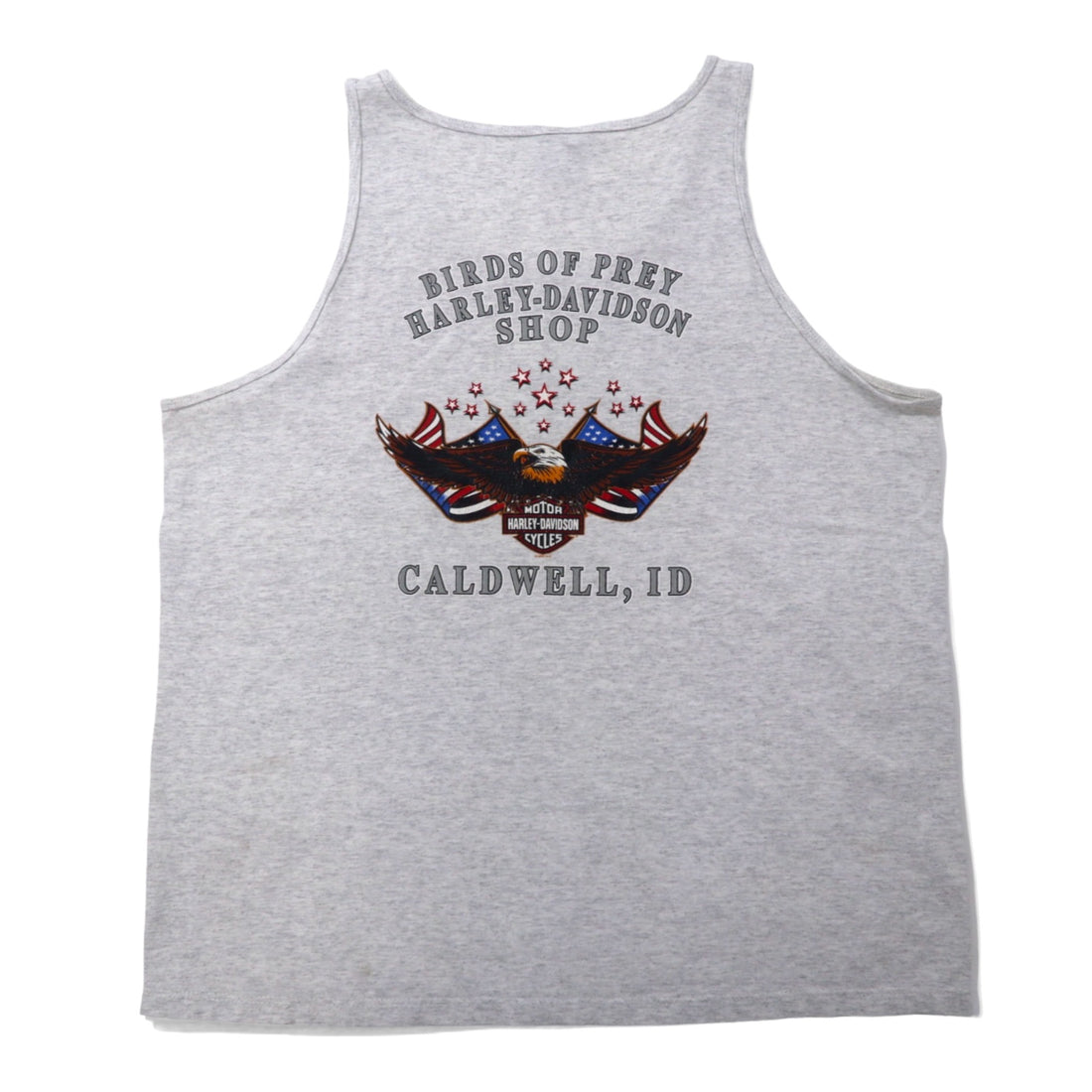 HARLEY DAVIDSON 00s Logo Print Tank Top XL Grey Cotton CALDWELL ID
