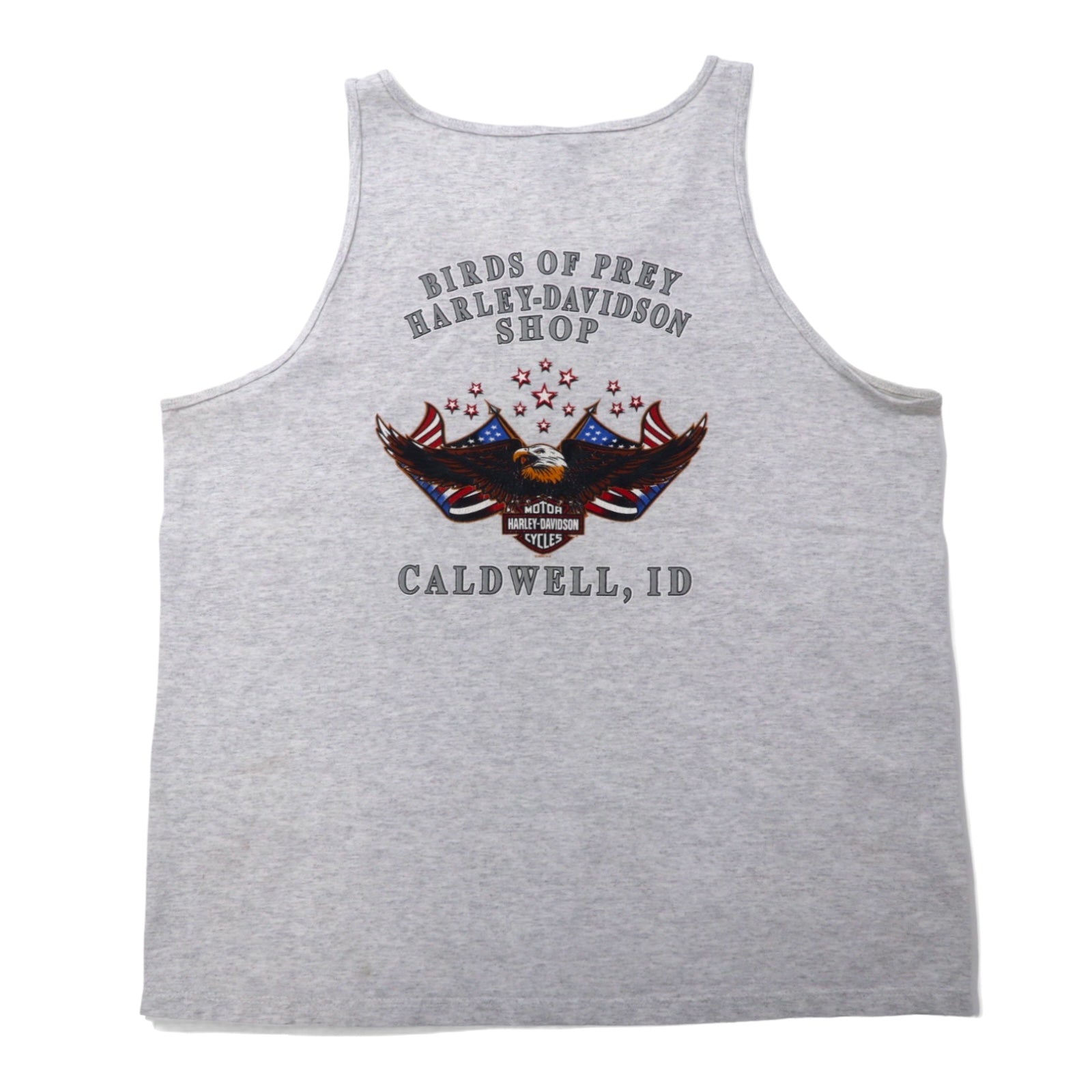 HARLEY DAVIDSON 00年代 ロゴプリント タンクトップ XL グレー コットン CALDWELL ID