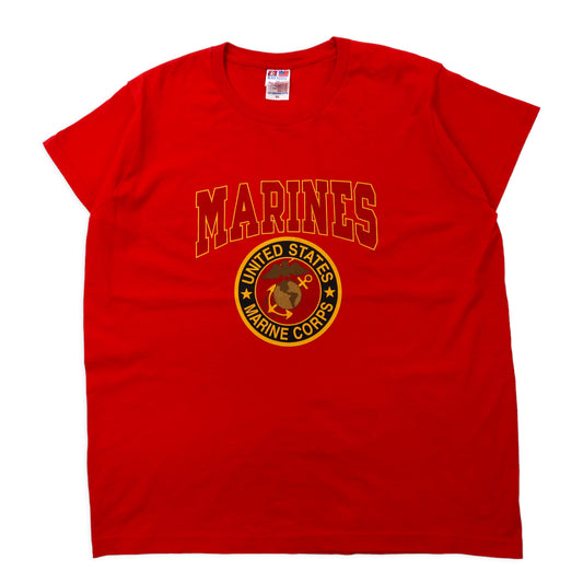 日本然リトテ-古着オンライン-USMC USA製 MARINES アメリカ海兵隊 Tシャツ XL レッド コットン BAY SIDE プリント-USMC USA MARINES American Marine Corps T-Shirt XL Red Cotton Bay Side Print