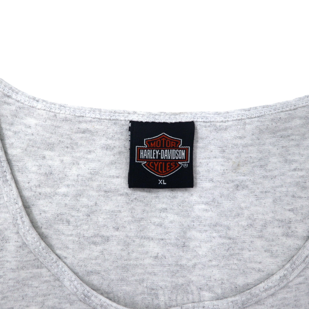 HARLEY DAVIDSON 00年代 ロゴプリント タンクトップ XL グレー コットン CALDWELL ID