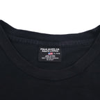 POLO JEANS CO. RALPH LAUREN 90s Line Design T-Shirt XL Black One Point Logo Made in Peru
