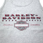 HARLEY DAVIDSON 00年代 ロゴプリント タンクトップ XL グレー コットン CALDWELL ID