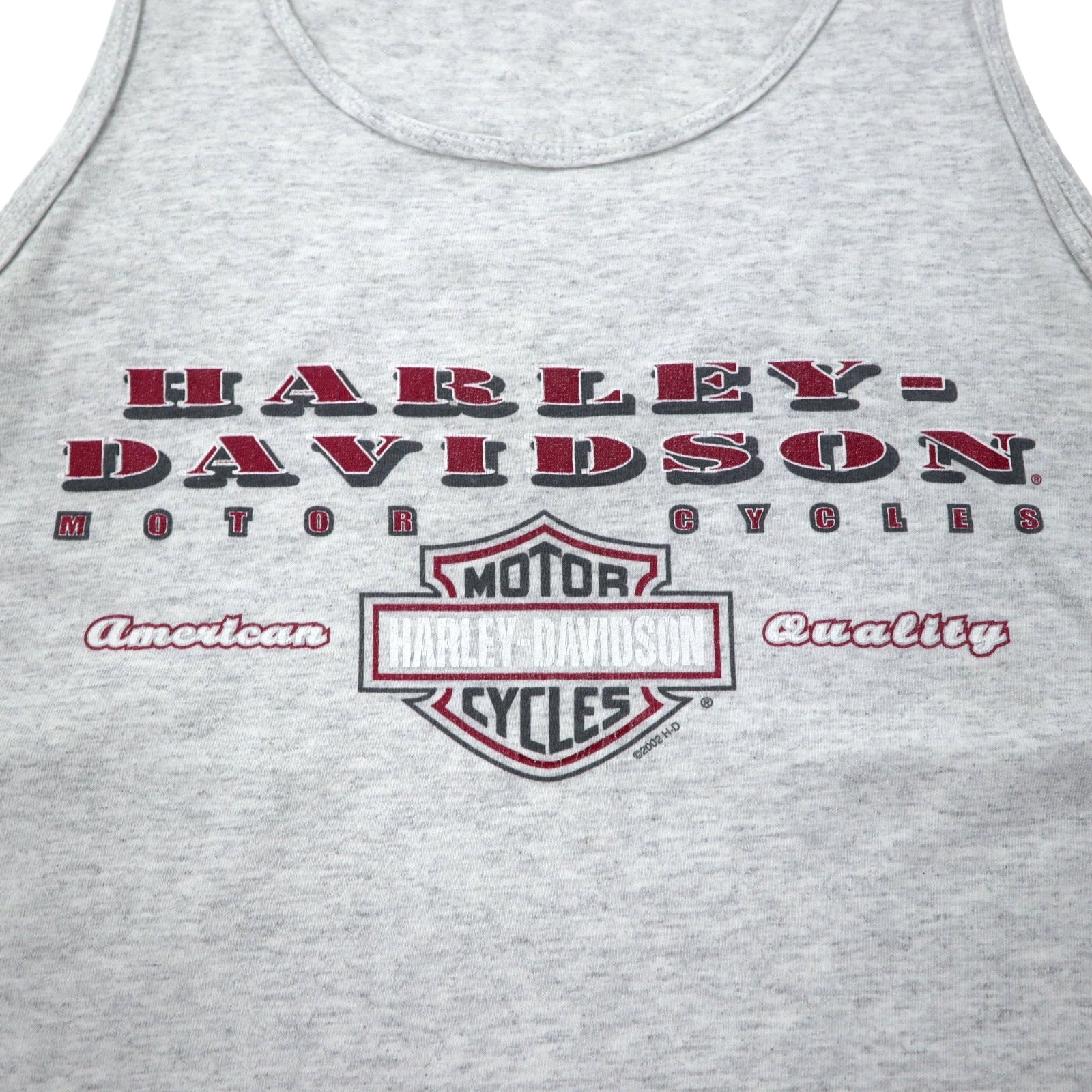 HARLEY DAVIDSON 00年代 ロゴプリント タンクトップ XL グレー コットン CALDWELL ID