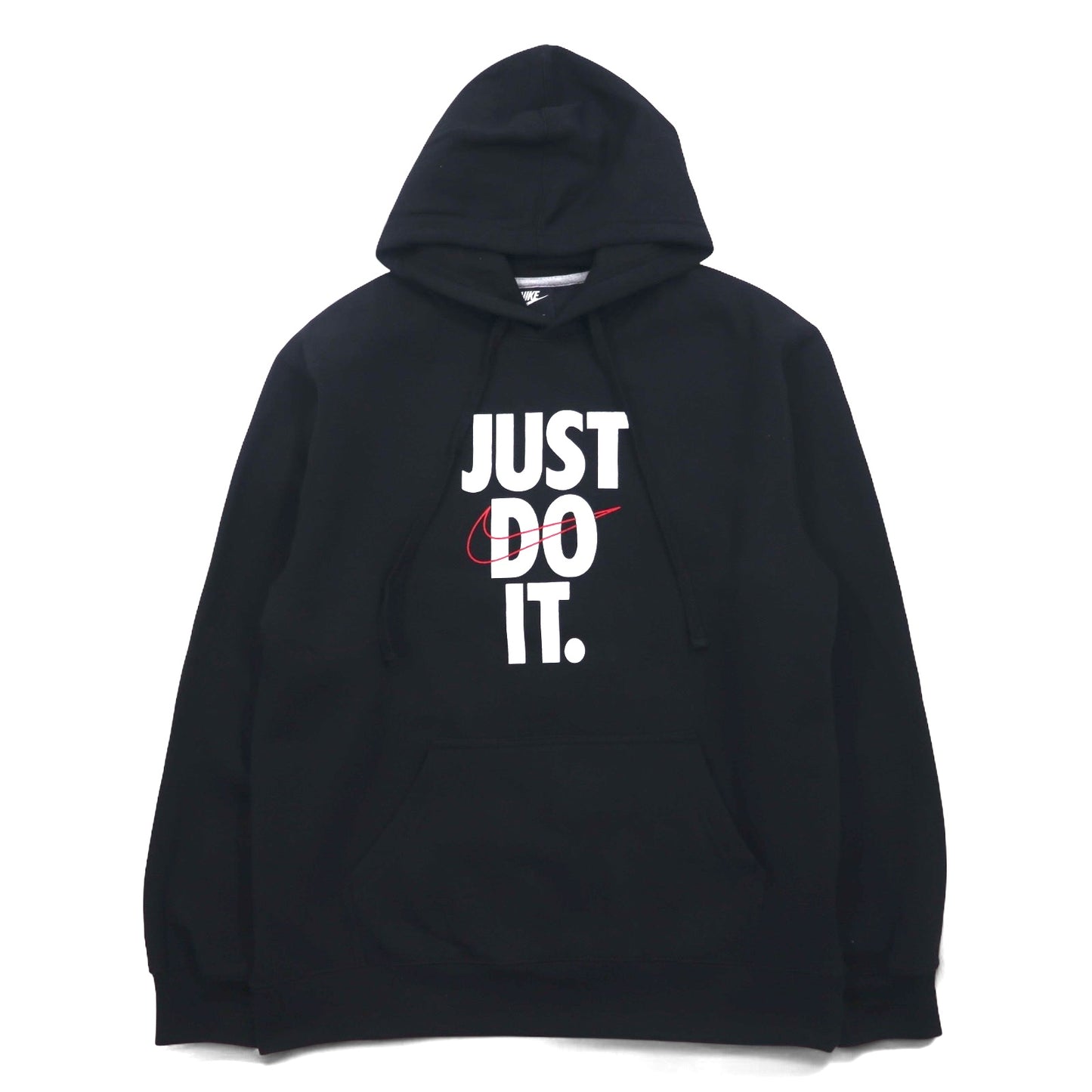NIKE Pullover Hoodie M Black JUST DO IT HOODIE 928717-451 Made in Pakistan
