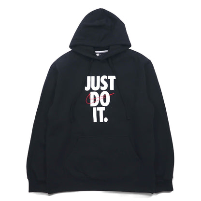 NIKE Pullover Hoodie M Black JUST DO IT HOODIE 928717-451 Made in Pakistan