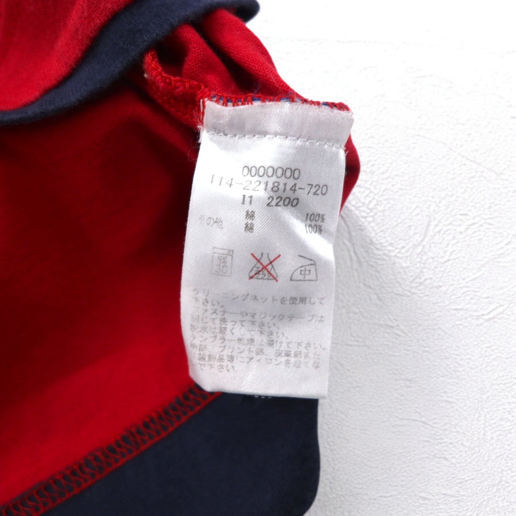 TOMMY HILFIGER Half-Zip Long Sleeve T-Shirt Long TM Red One Point Logo Embroidery