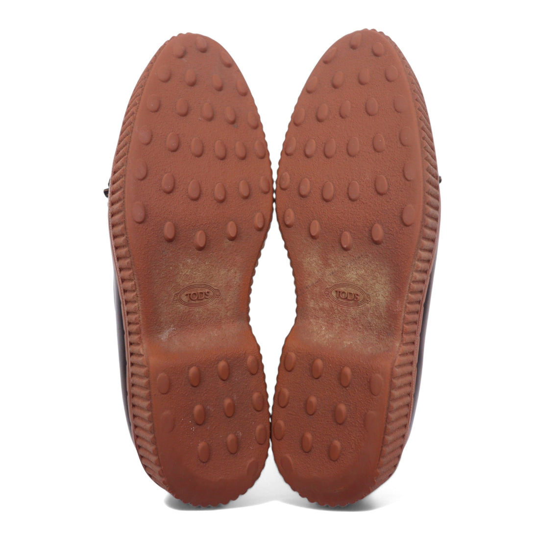 TOD'S Platform Tassel Loafer 24.5cm Brown Leather Made in Italy