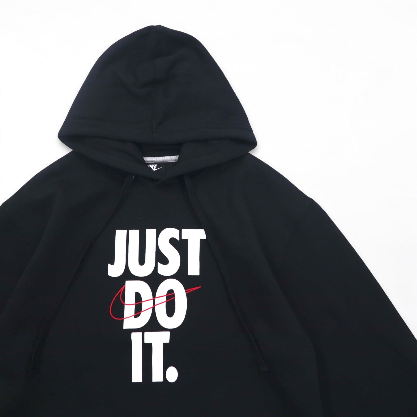 NIKE Pullover Hoodie M Black JUST DO IT HOODIE 928717-451 Made in Pakistan