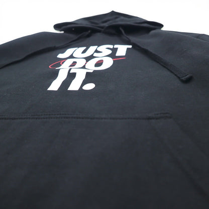 NIKE Pullover Hoodie M Black JUST DO IT HOODIE 928717-451 Made in Pakistan