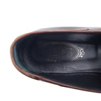 TOD'S Platform Tassel Loafer 24.5cm Brown Leather Made in Italy