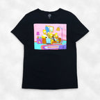THE SIMPSONS シンプソンズ キャラクター プリント Tシャツ M ブラック コットン