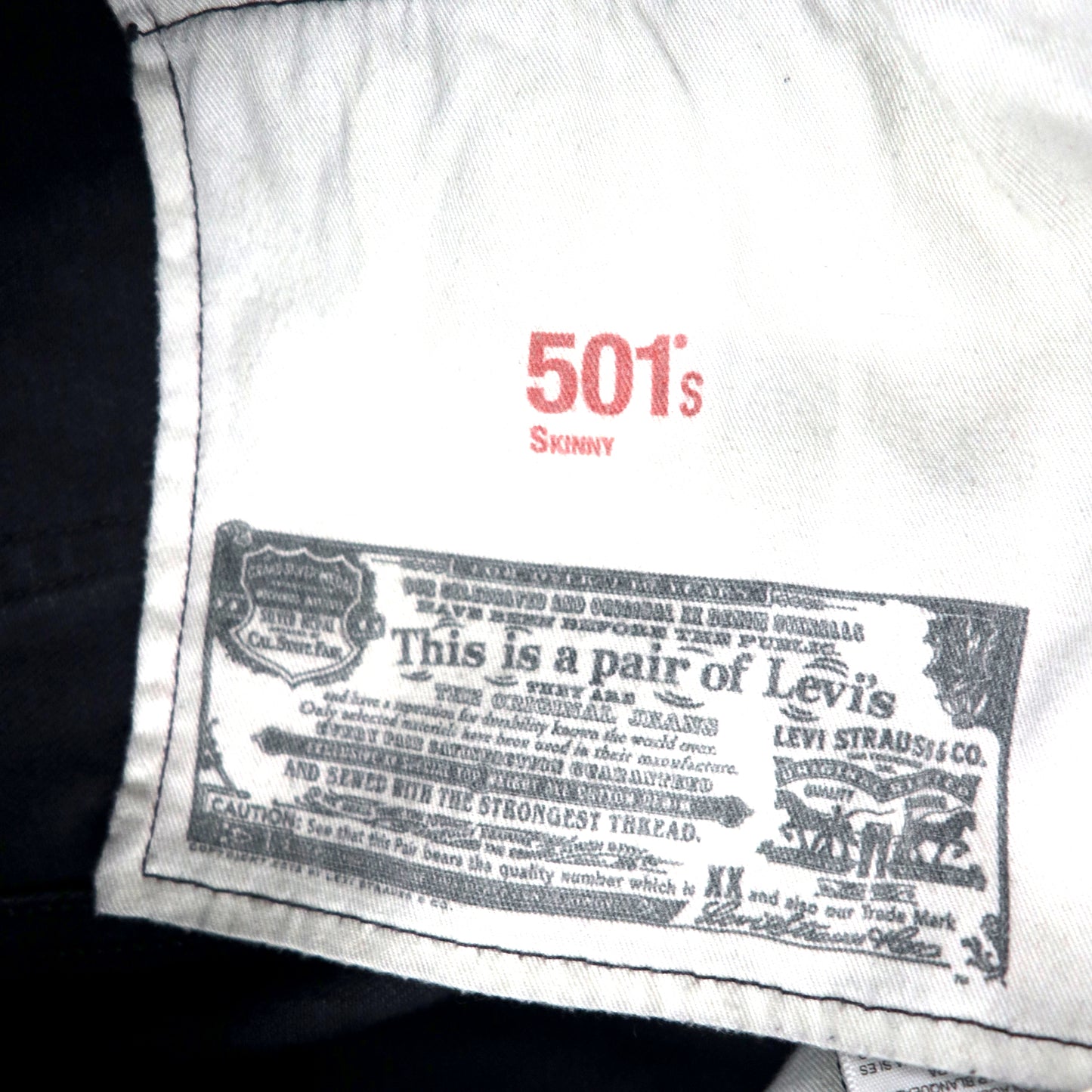 Levi's 501 ストレッチ デニムパンツ 28 スキニー ボタンフライ 34268-0000