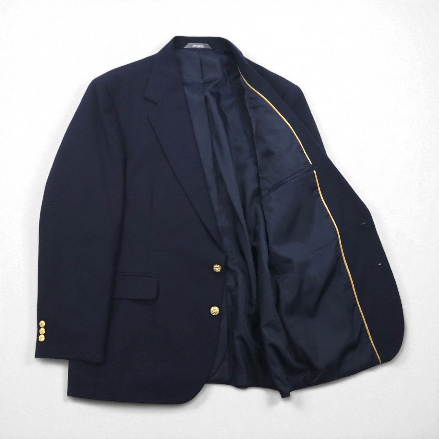 80s USA Vintage Ivy Blazer, HAGGER 2B, Tailored Jacket, Size XL, Gold Buttons, Navy Blue, Made in the USA
