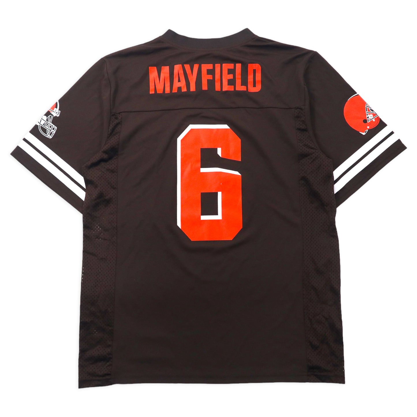 NFL TEAM APPAREL ゲームシャツ M ブラウン ポリエステル サイド メッシュ Cleveland Browns ナンバリング MAYFIELD