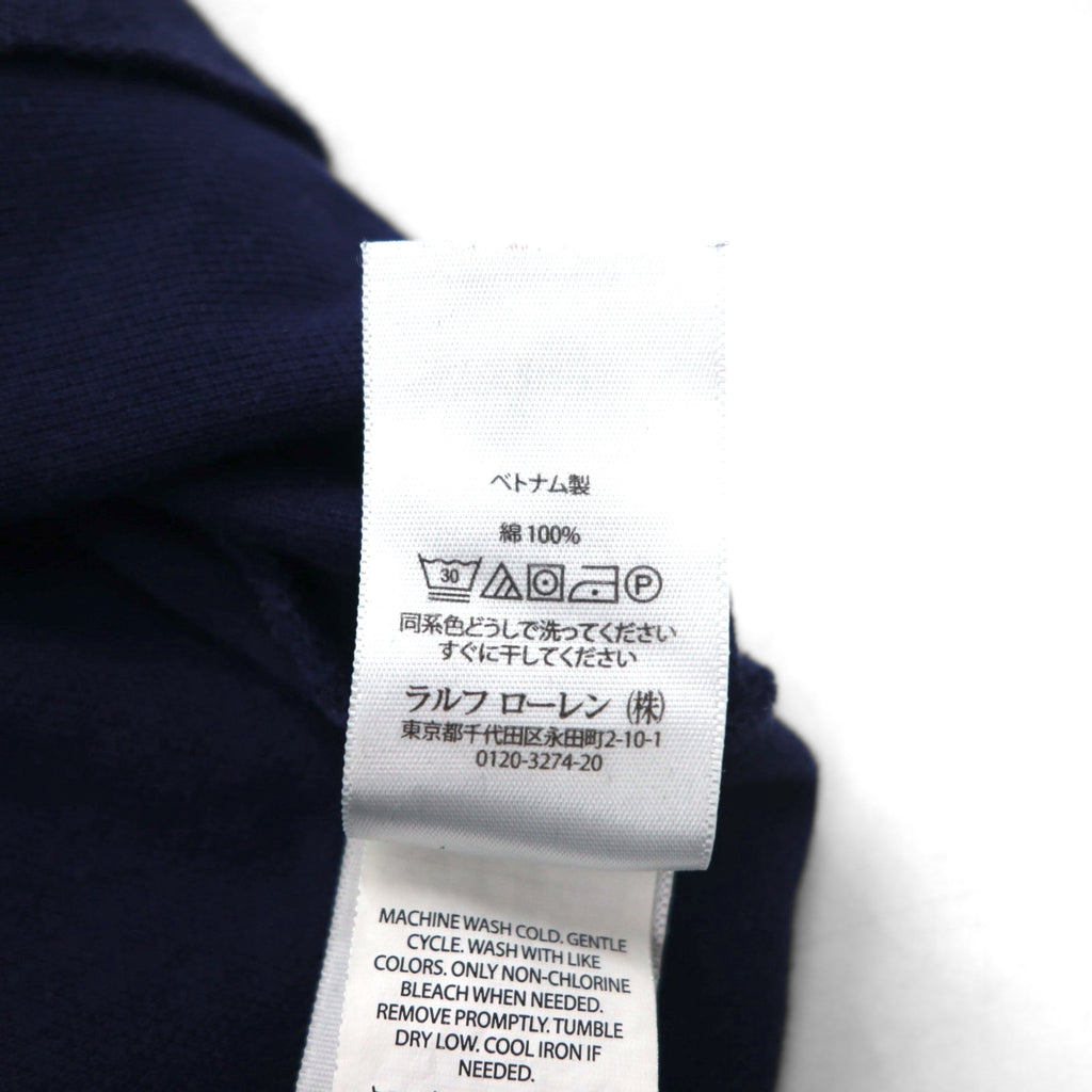 POLO RALPH LAUREN ビッグポニー刺繍 THE SKINNY POLO ポロシャツ L ネイビー コットン 鹿の子 USA 星条旗