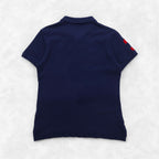 POLO RALPH LAUREN ビッグポニー刺繍 THE SKINNY POLO ポロシャツ L ネイビー コットン 鹿の子 USA 星条旗