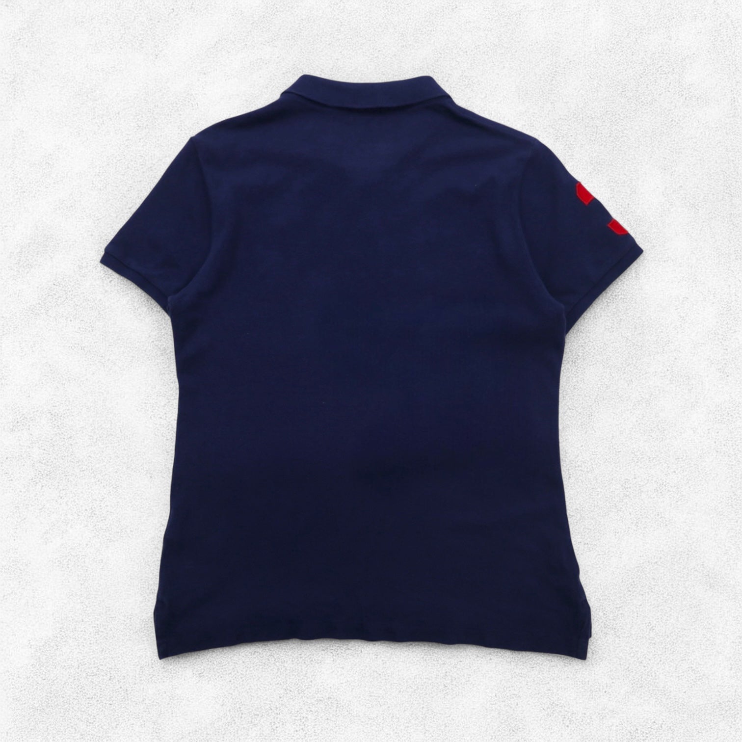 POLO RALPH LAUREN ビッグポニー刺繍 THE SKINNY POLO ポロシャツ L ネイビー コットン 鹿の子 USA 星条旗