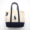 Polo Ralph Lauren Big Pony Canvas Tote Bag with Embroidered, Vintage Finish and Numbering