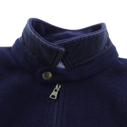 Polo Ralph Lauren 90年代 短丈 フリース ハリントンジャケット XL ネイビー チンストラップ スモールポニー刺繍