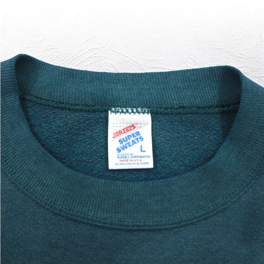 JERZEES 90s USA made sweatshirt L green cotton fleece lining Nabisco US company one point