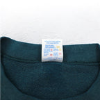 JERZEES 90s USA made sweatshirt L green cotton fleece lining Nabisco US company one point