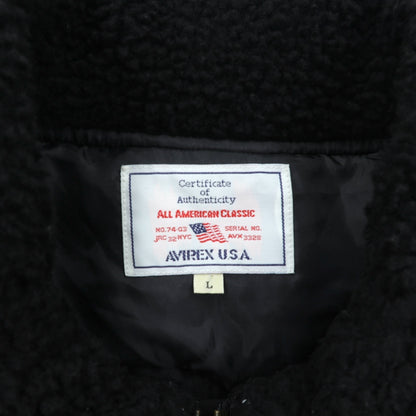 AVIREX B-3 中綿 フライトジャケット L ブラック チンストラップ 襟 ボア 6152232