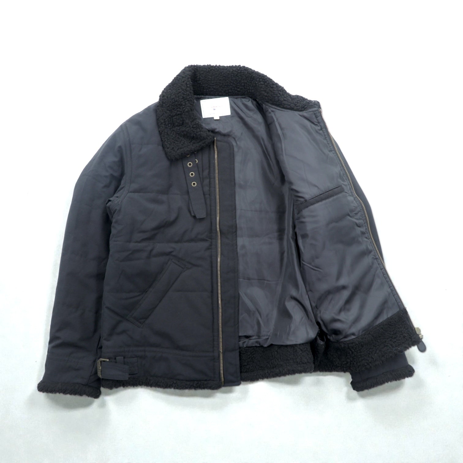AVIREX B-3 中綿 フライトジャケット L ブラック チンストラップ 襟 ボア 6152232