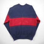 crepuscule ニット カーディガン 鹿の子 M ネイビー Border Moss Stitch V/N Cardigan ビッグサイズ 日本製 2001-002