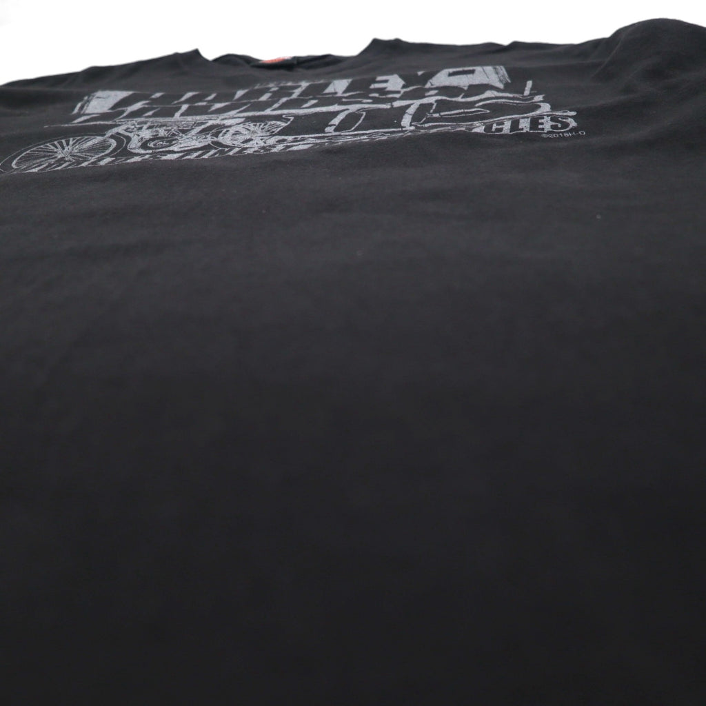 HARLEY DAVIDSON 両面プリント Vネック Tシャツ 2XL ブラック バイク WISCONSIN