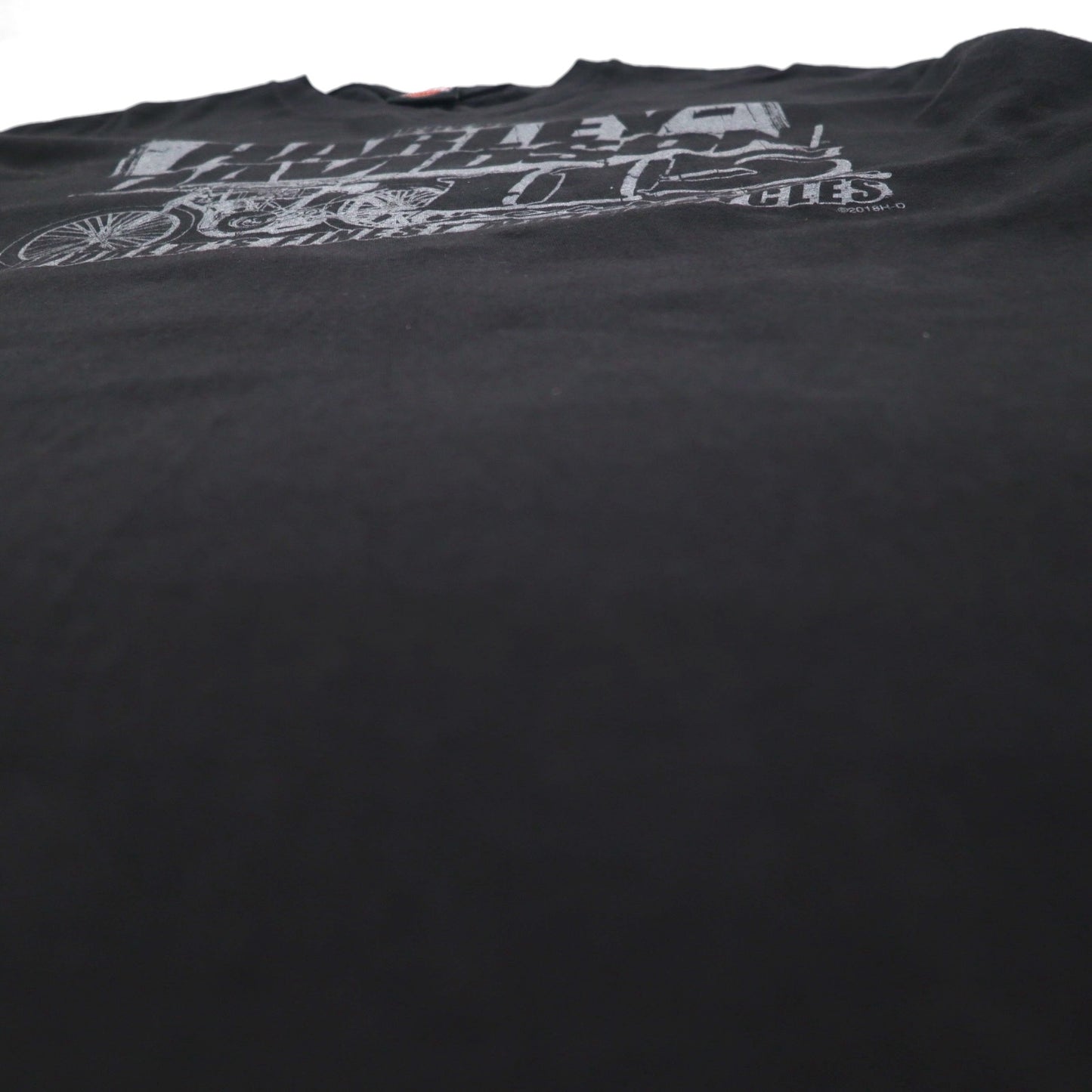 HARLEY DAVIDSON Double-sided Print V-neck T-shirt 2XL Black Bike WISCONSIN