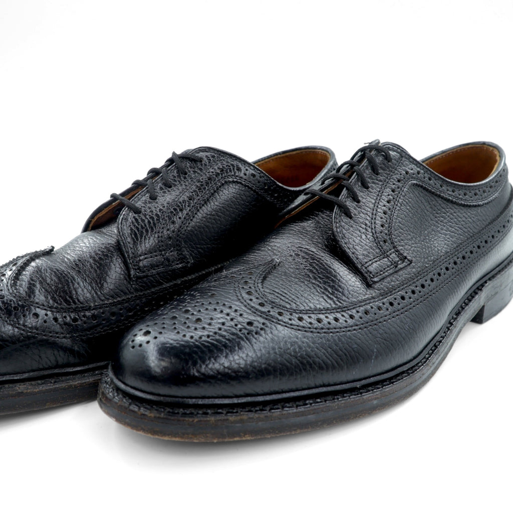 Churchill ウイングチップ フルブローグ ドレスシューズ 27.5cm ブラック グレイン レザー シボ革 70084