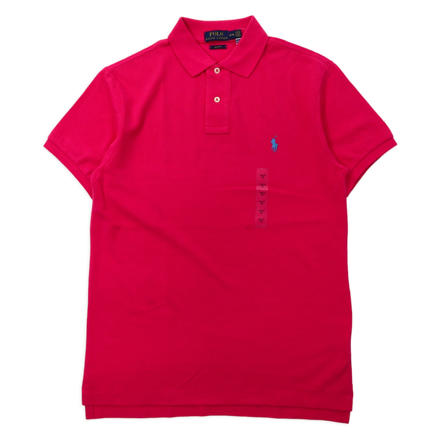 POLO RALPH LAUREN Polo Shirt M Pink Cotton Slim Fit Small Pony