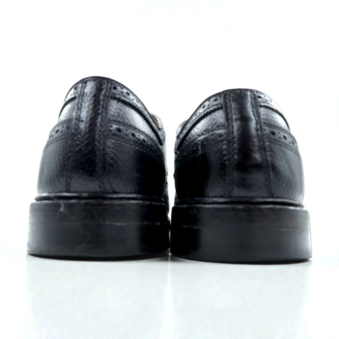 Churchill Wingtip Full Brogue Dress Shoes, Size 27.5cm, Black Grain Leather, 70084