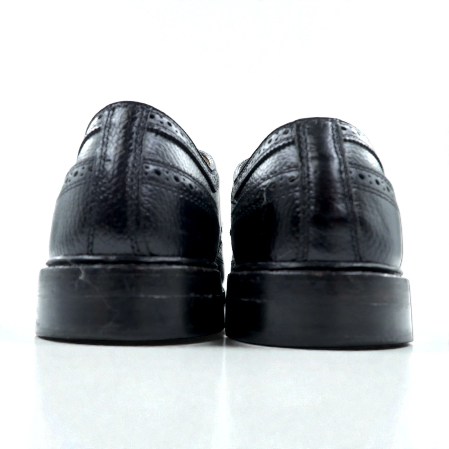 Churchill ウイングチップ フルブローグ ドレスシューズ 27.5cm ブラック グレイン レザー シボ革 70084