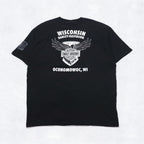 HARLEY DAVIDSON 両面プリント Vネック Tシャツ 2XL ブラック バイク WISCONSIN