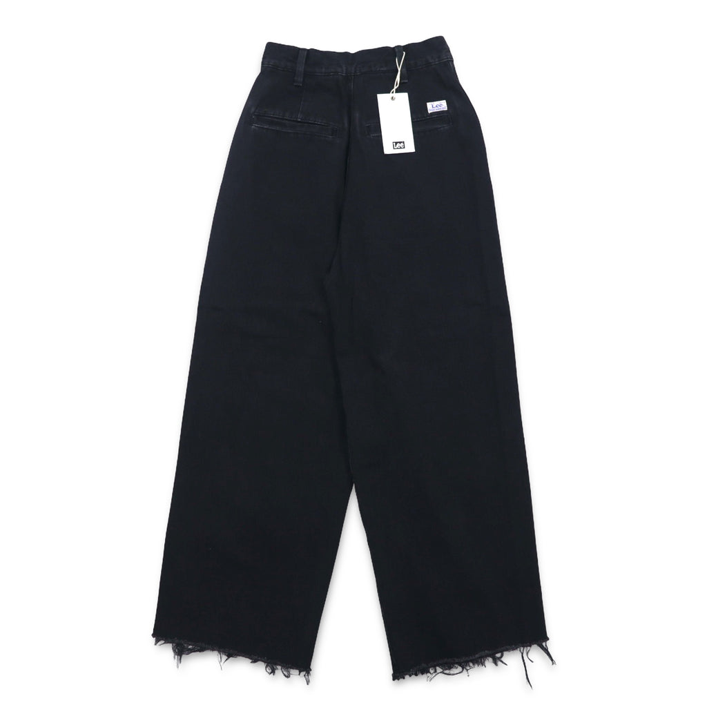 Lee ラップパンツ ワイド デニムパンツ XS ブラック カットオフ LL6072-383 未使用品