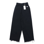 Lee ラップパンツ ワイド デニムパンツ XS ブラック カットオフ LL6072-383 未使用品