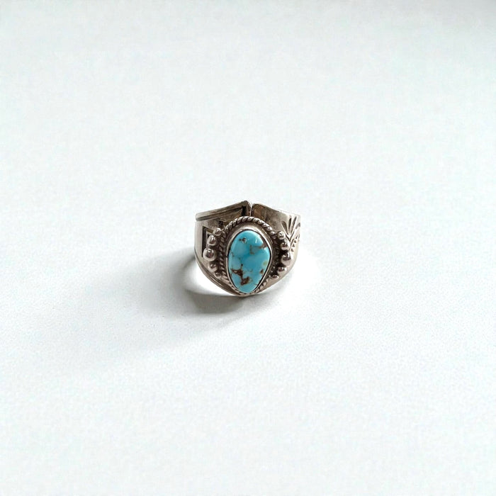 Vintage Sterling Turquoise Ring インディアンジュエリー ターコイズ シルバーリング 指輪 14号 LP刻印