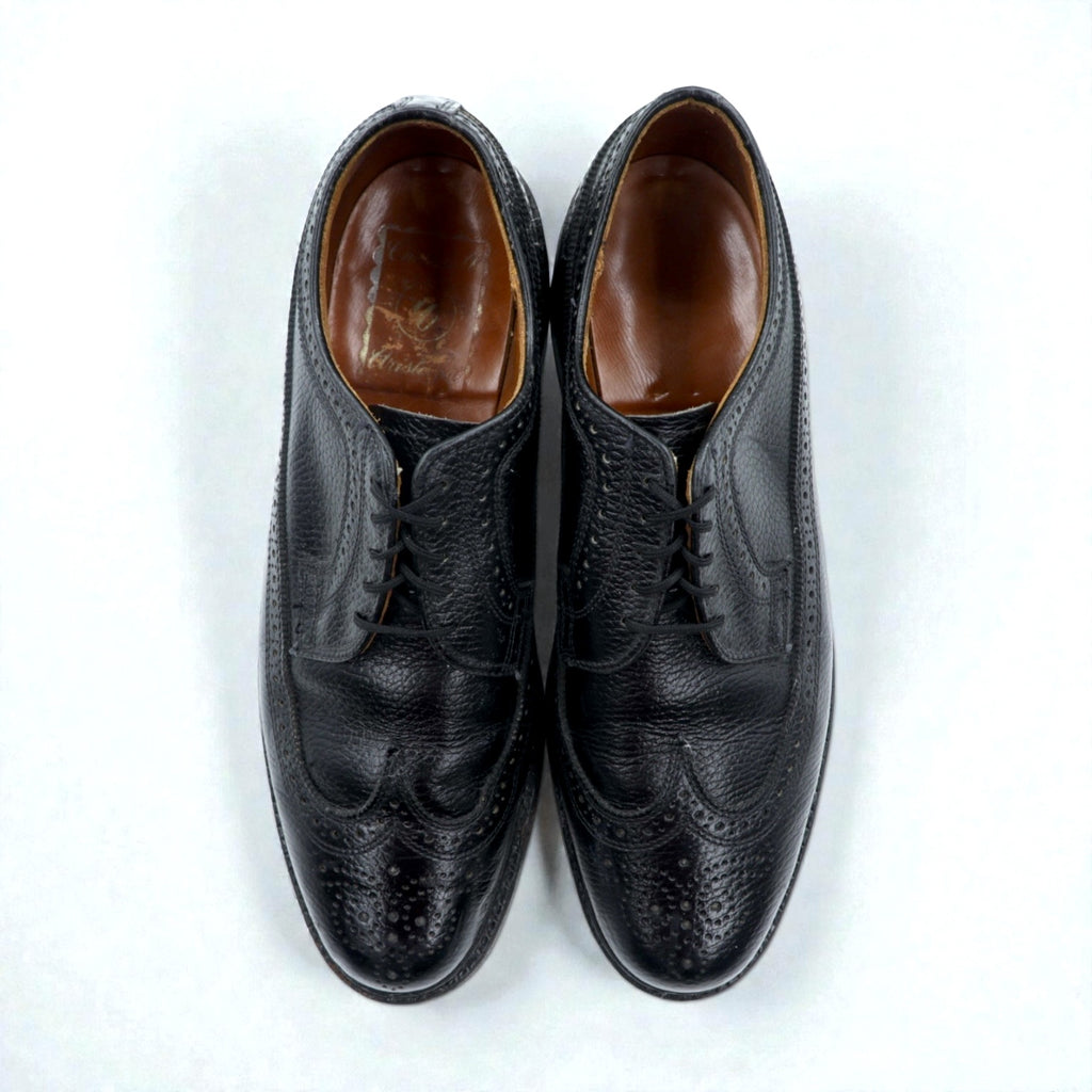 Churchill ウイングチップ フルブローグ ドレスシューズ 27.5cm ブラック グレイン レザー シボ革 70084