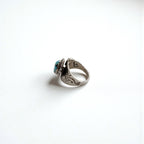 Vintage Native American Style Sterling Silver Turquoise Ring Split Shank Southwestern