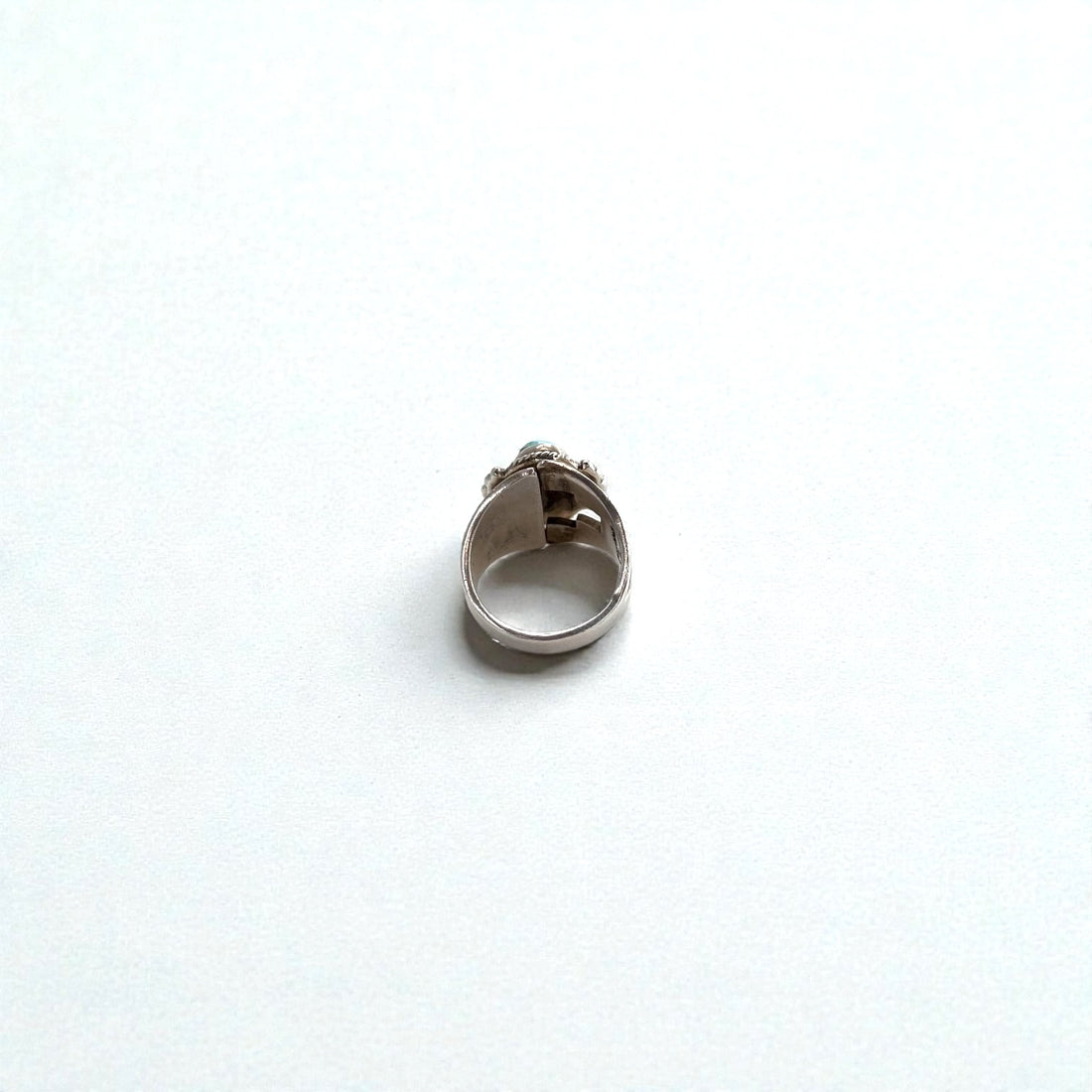 Vintage Native American Style Sterling Silver Turquoise Ring Split Shank Southwestern